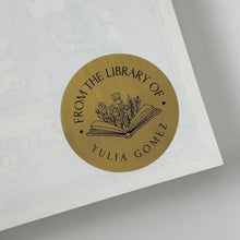 Load image into Gallery viewer, 50 Custom Gold Book Stamp Stickers