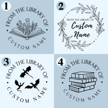 Load image into Gallery viewer, 50 Custom Gold Book Stamp Stickers