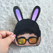 Load image into Gallery viewer, Holographic Bunny Peeker Sticker
