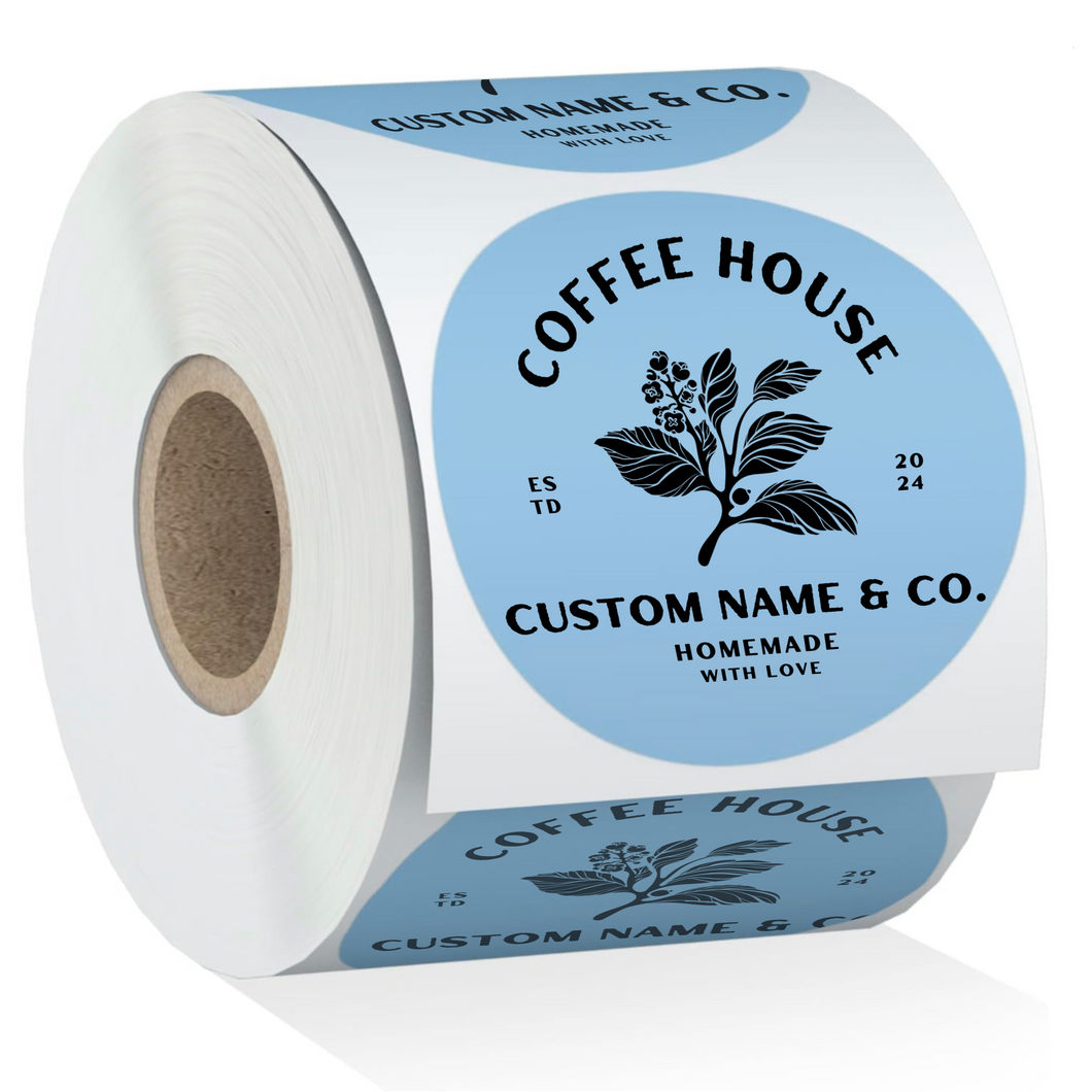 100 Custom Coffee Cup Stickers