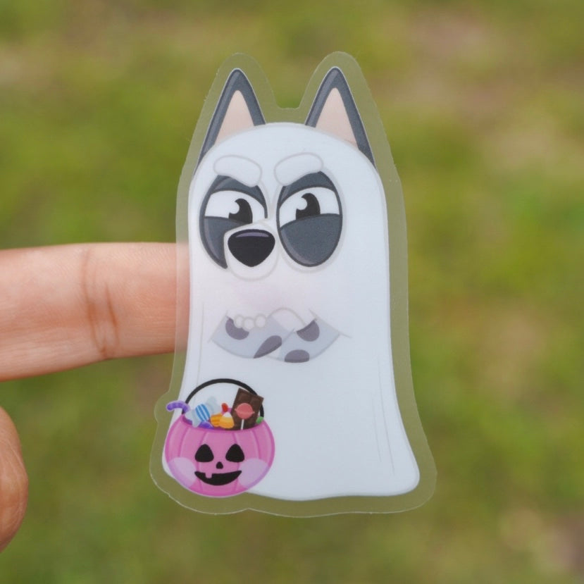 Angry Pup Ghostie Sticker