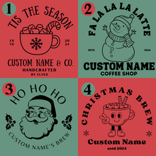 Load image into Gallery viewer, 100 Christmas Custom Coffee Cup Stickers
