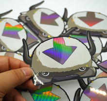 Load image into Gallery viewer, Weatherproof Holographic Flying Bison Sticker
